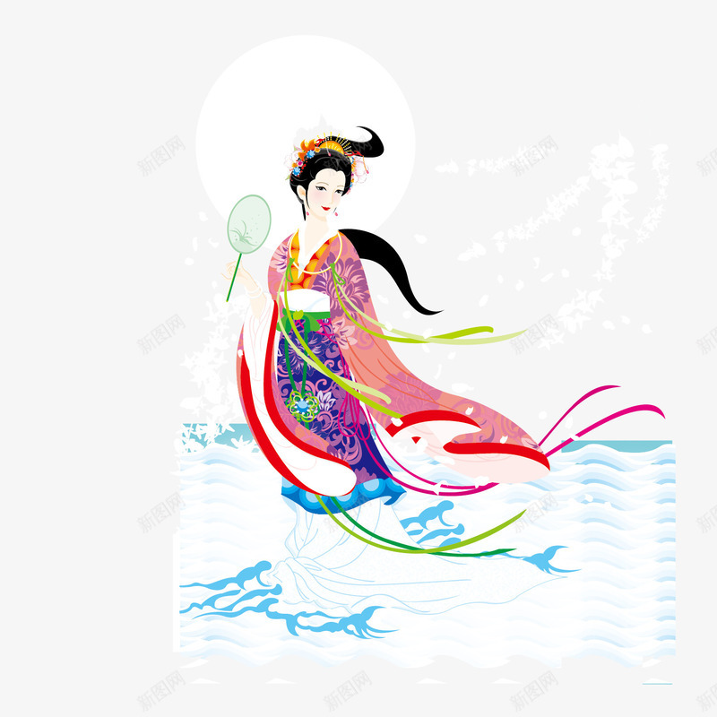 拿着扇子的古代侍女png免抠素材_新图网 https://ixintu.com 古代 古代人物插画 古代侍女 古代女子 古装 古装服饰 扇子