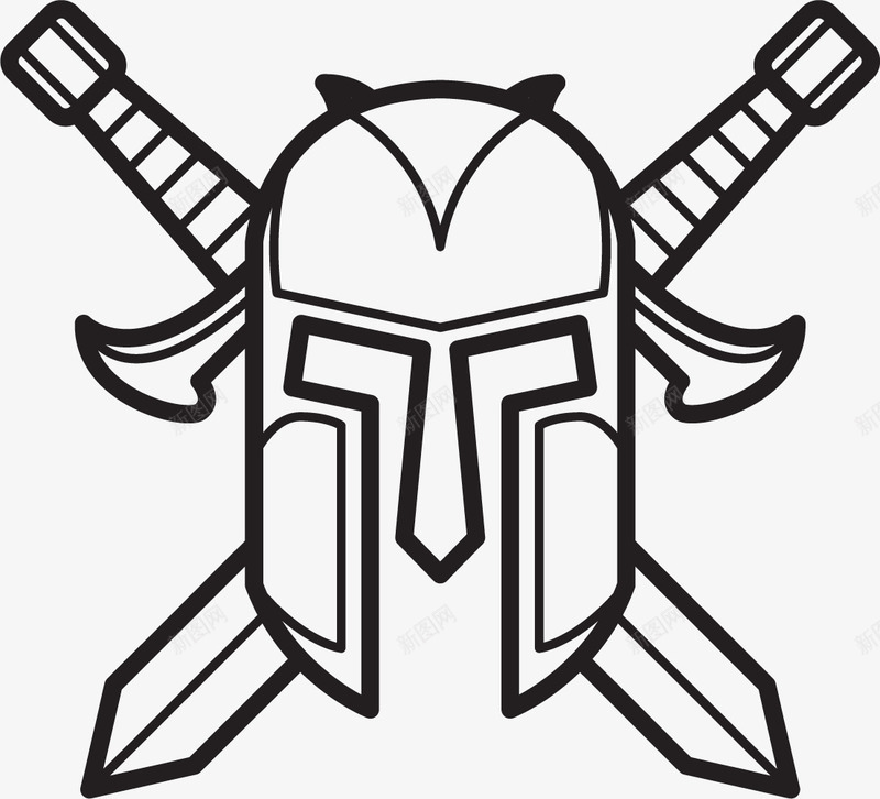 头盔LOGO卡通战士矢量图图标ai_新图网 https://ixintu.com 卡通风格 古代战士 头盔LOGO 战士 武士 矢量战士 矢量图