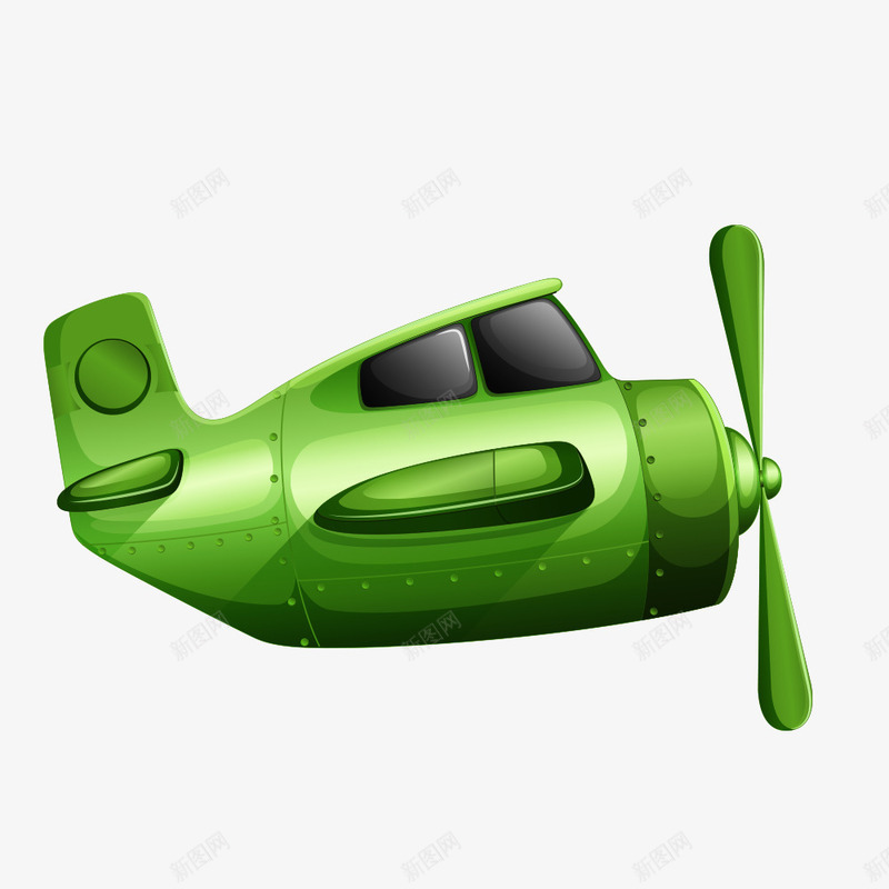 清新自然绿色飞机矢量图ai免抠素材_新图网 https://ixintu.com 交通工具 夏天 春天 清新 玩具 绿色 自然 设计 飞机 矢量图