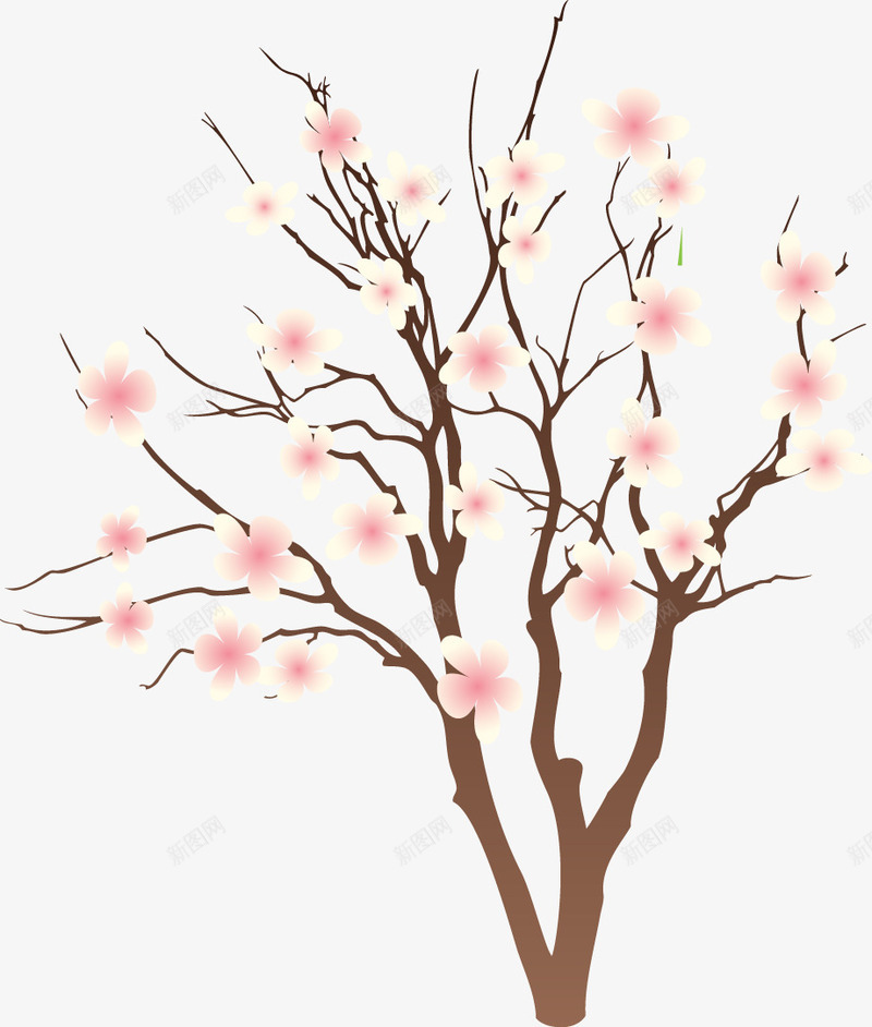 卡通手绘桃花树枝png免抠素材_新图网 https://ixintu.com 卡通 手绘 树枝 桃花