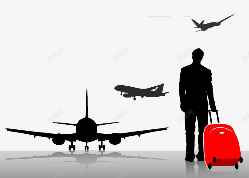旅行的男人psd免抠素材_新图网 https://ixintu.com 旅行 旅行箱 男人 背影 飞机