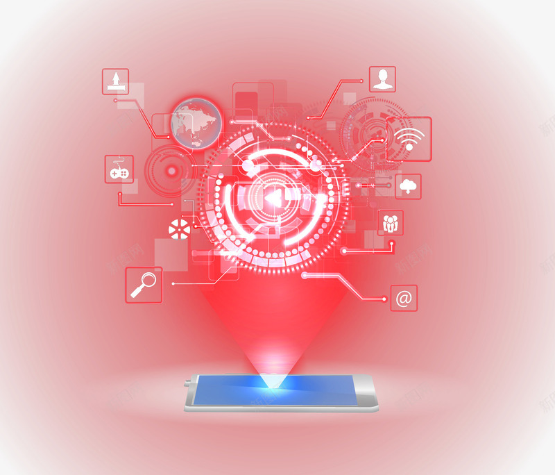 科技智能手机数据管理png免抠素材_新图网 https://ixintu.com 数据管理 智能手机 炫酷 矢量科技感 科技 装饰图案