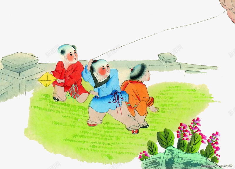 水墨儿童垂钓图png免抠素材_新图网 https://ixintu.com 传统装饰 儿童垂钓图 古代人物 水墨 水墨古人
