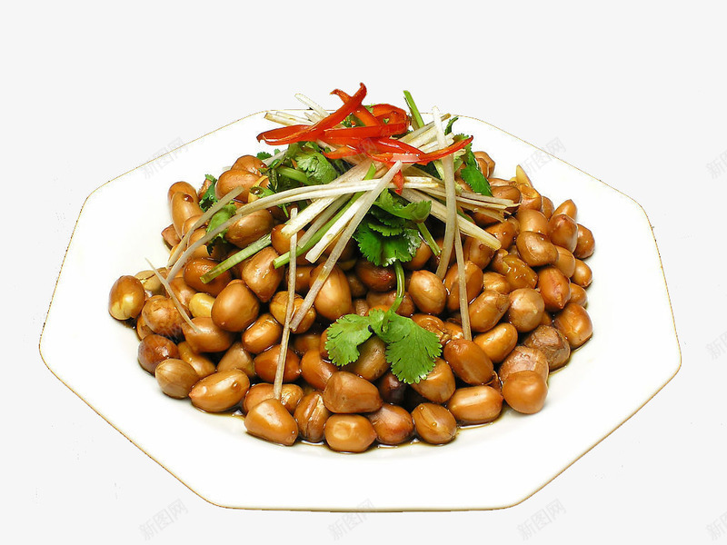 老醋花生米png免抠素材_新图网 https://ixintu.com 原料 盘子 红椒丝 花生米 装饰 食物 食物原料 餐饮美食 香菜