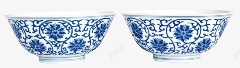 道光青花缠枝莲碗一对png免抠素材_新图网 https://ixintu.com 古代器具 缠枝莲 老古董 花纹 道光 青花瓷