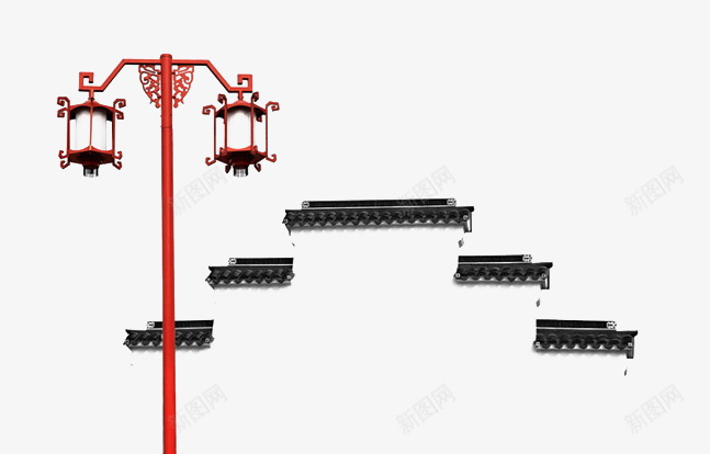 古代建筑png免抠素材_新图网 https://ixintu.com 古代墙院子 古典建筑 地产元素 房檐 路灯