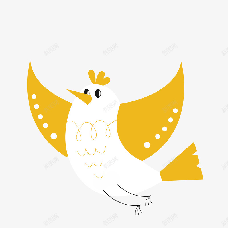 黄色卡通小鸟矢量图eps免抠素材_新图网 https://ixintu.com 动物 卡通 图案 小清新 简约 装饰 飞鸟 鸟 鸟类 黄色 矢量图