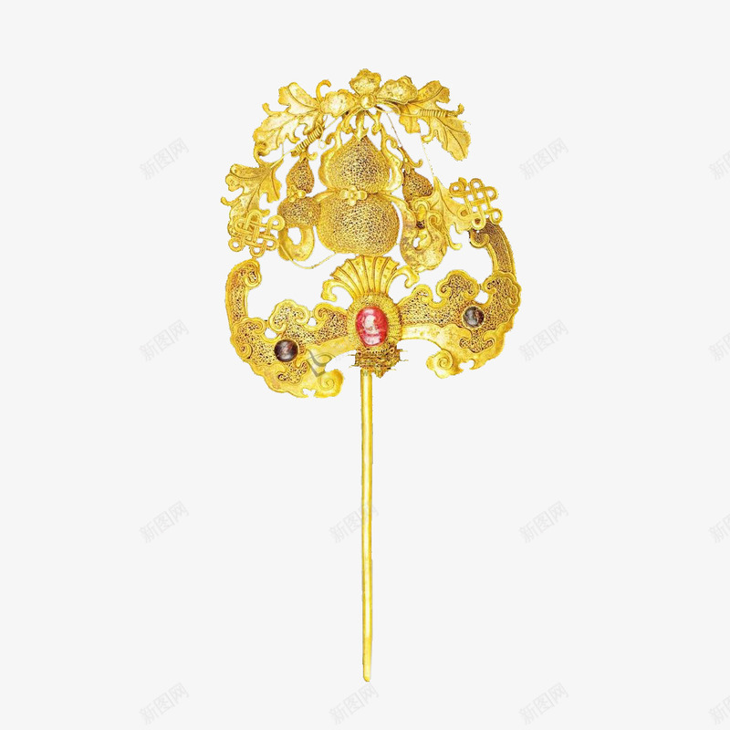 金色葫芦宝石发簪png免抠素材_新图网 https://ixintu.com 华丽 发簪 古代配饰 水晶 珍珠 红宝石 葫芦 金色 金色发簪 饰品