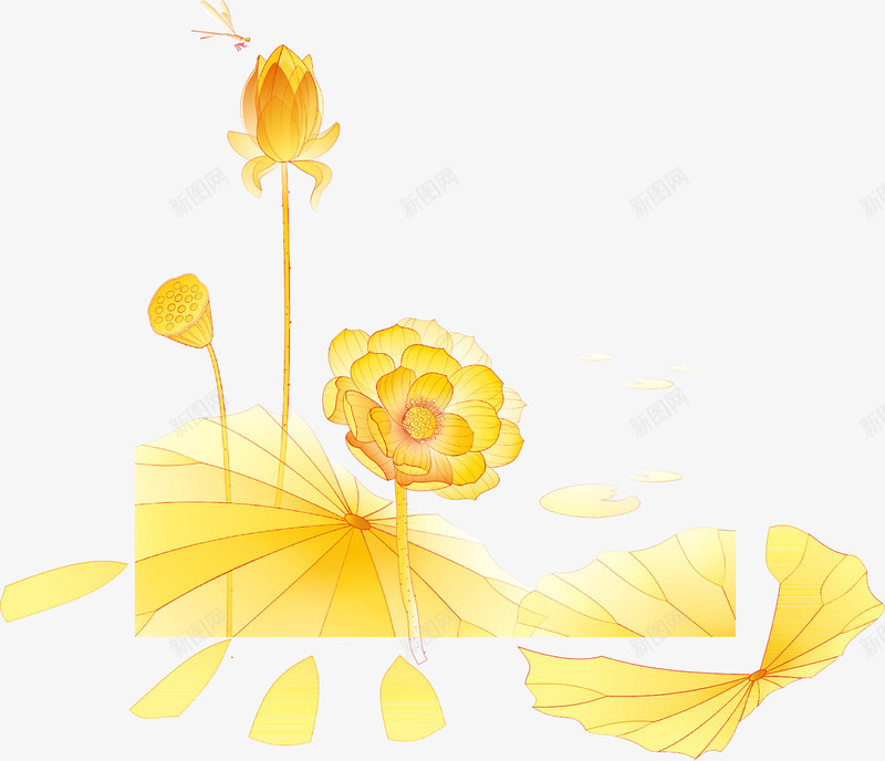 花纹花秋天金黄色矢量图ai免抠素材_新图网 https://ixintu.com 秋天 花 花纹 金黄色 矢量图