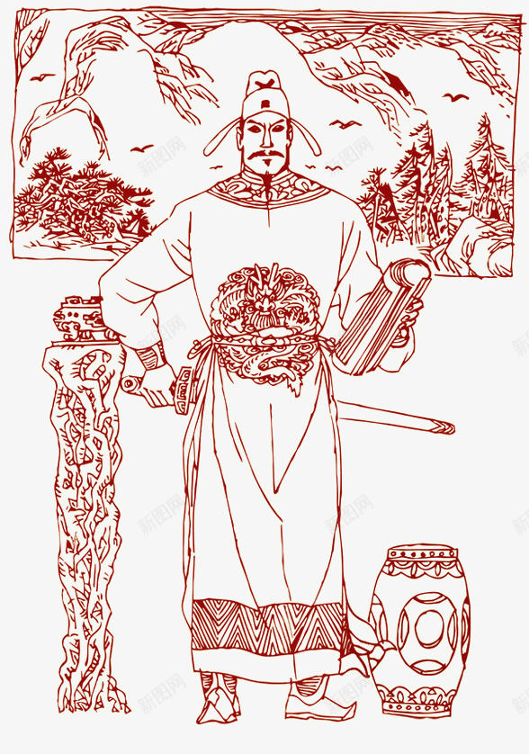 唐太宗李世民png免抠素材_新图网 https://ixintu.com 书法家 古代名人 唐太宗 唐朝皇帝 政治家 李世民 诗人