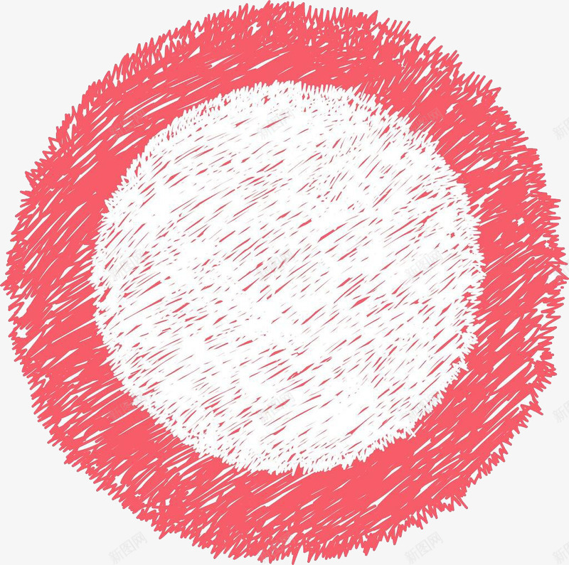 红灰色手绘圆环png免抠素材_新图网 https://ixintu.com 分层 圆环 手绘 红灰色