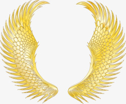 金色质感炫酷游戏翅膀素材