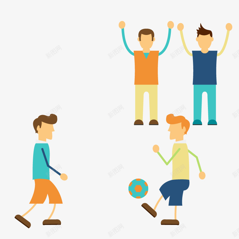 踢足球和喝彩的人组合png免抠素材_新图网 https://ixintu.com 踢足球 踢足球的人组合 运动人物组合