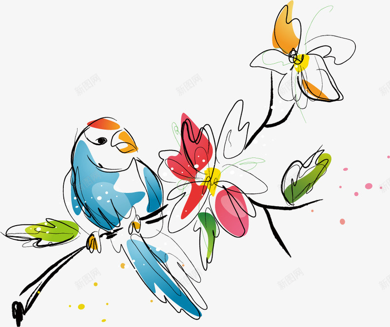春季素描小鸟花朵矢量图ai免抠素材_新图网 https://ixintu.com png 小鸟 春季 矢量花朵 素描素材 素材 花朵 花朵矢量 矢量图