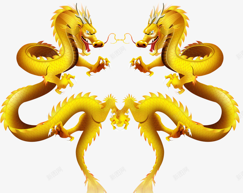 龙纹图案psd免抠素材_新图网 https://ixintu.com 炫酷 金色 龙纹