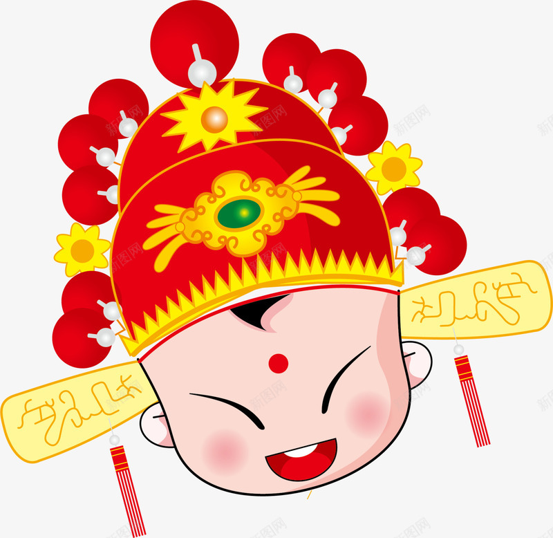 新年呆萌财神头像png免抠素材_新图网 https://ixintu.com 呆萌财神 开心 新年财神 红色帽子 财神头像 财神帽子