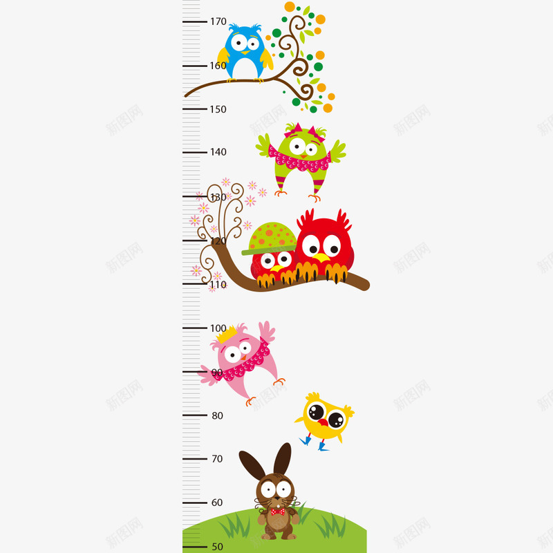量尺png免抠素材_新图网 https://ixintu.com 儿童量尺 小鸟 树枝 身高尺 身高测量 身高牌 身高线 身高表 量尺 量身高