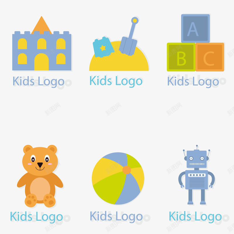 可爱的孩子们的标志png免抠素材_新图网 https://ixintu.com 儿童 城堡 机器人 标志 玩具 玩耍