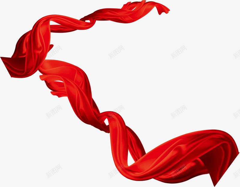 红色商场开业丝带png免抠素材_新图网 https://ixintu.com 丝带 商场 开业 红色