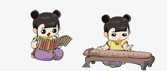学习的古代娃娃png免抠素材_新图网 https://ixintu.com 中国古代学堂 古筝 可爱 学习 念书