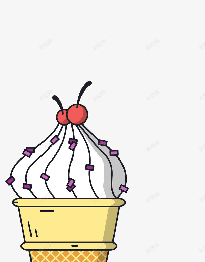 卡通可爱装饰冰激凌卡通海报png免抠素材_新图网 https://ixintu.com 冰激凌插画 冰激凌设计 卡通冰激凌 卡通装饰 夏季美食 小清新插画 广告设计 海报设计