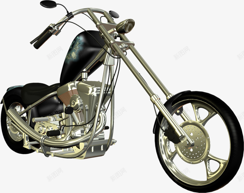 复古炫酷摩托车png免抠素材_新图网 https://ixintu.com moto 交通工具 哈雷 摩托车 机车