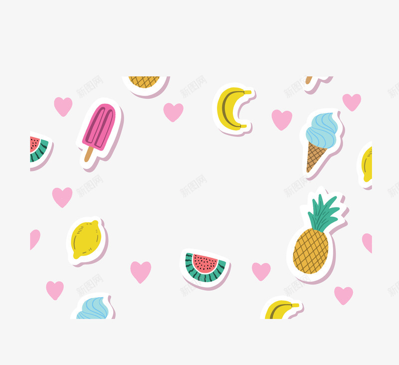 水果夏季手工冰激凌矢量图ai免抠素材_新图网 https://ixintu.com 冰激凌 冰激凌手工 冰激凌球 夏季手工冰激凌 手工冰激凌 手绘冰激凌 漂浮 背景 矢量图