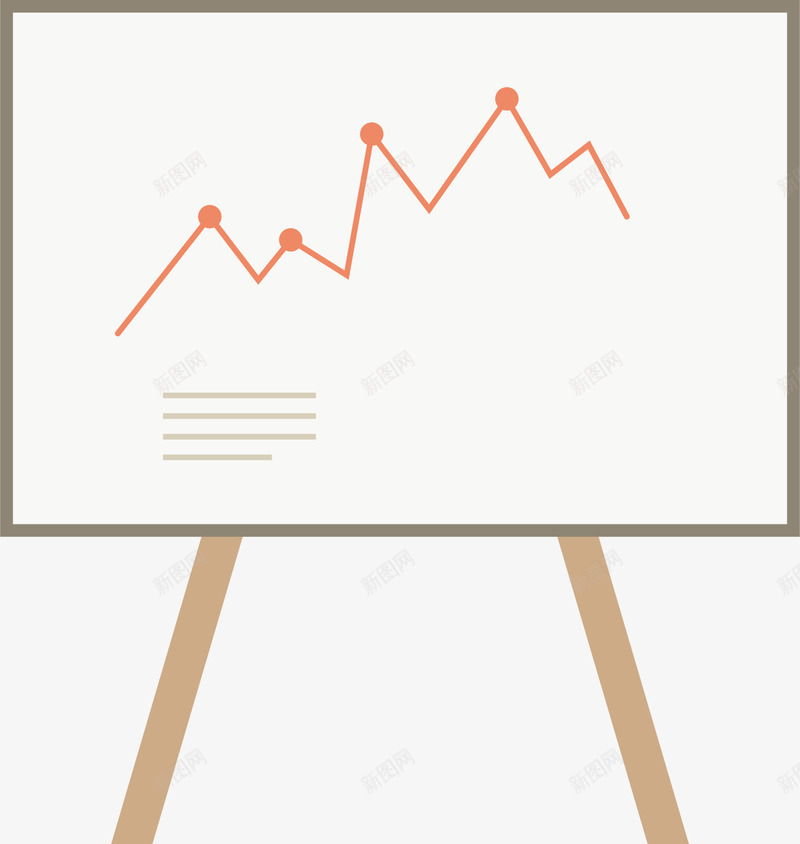 白板上的折线图矢量图ai免抠素材_新图网 https://ixintu.com 商务 折线图 折线图符号 曲线图 矢量图 红色 红色折线图