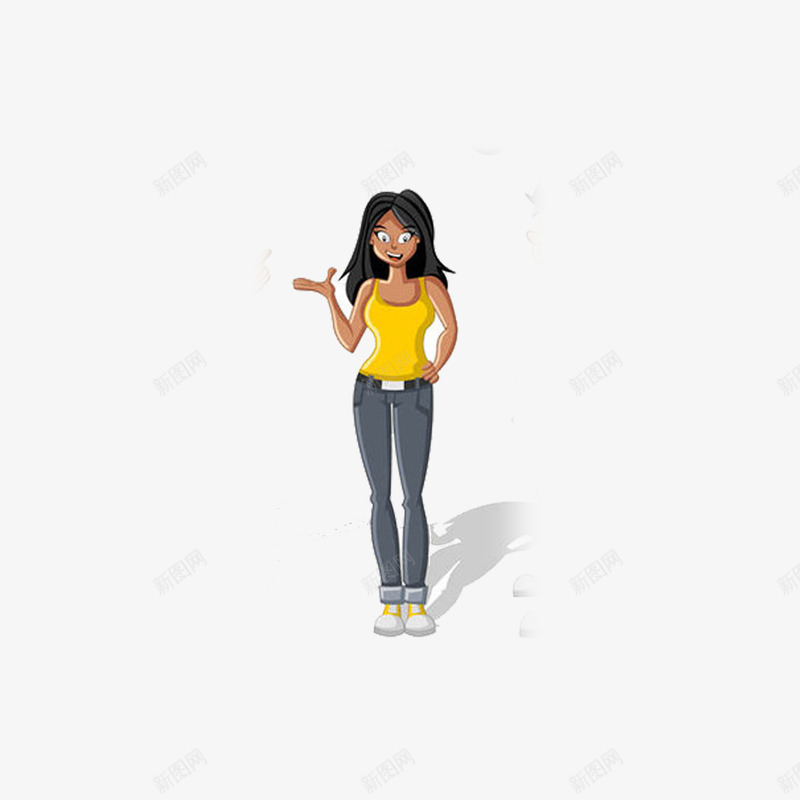 年轻女性欢迎手势png免抠素材_新图网 https://ixintu.com 动漫卡通人物欢迎手势 动漫女士欢迎 商业插画 商标贴纸 年轻女性 欢迎手势