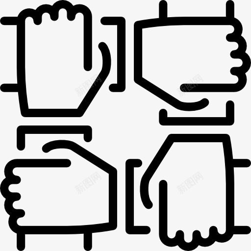 团队合作图标png_新图网 https://ixintu.com 业务和财务 团队 手势 武器 武器库 联网