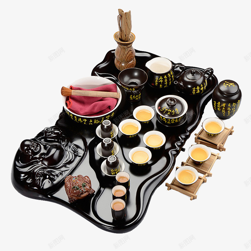 黑檀木茶具组合套装png免抠素材_新图网 https://ixintu.com 产品实物 茶具 茶艺 茶道 黑檀木