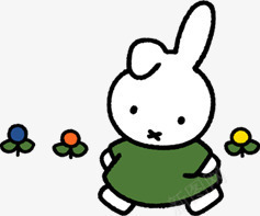 看他兔子png免抠素材_新图网 https://ixintu.com 兔子 卡通 小花 散步