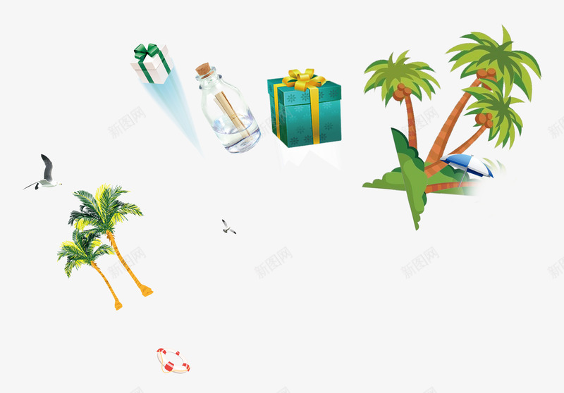 海报元素psd免抠素材_新图网 https://ixintu.com 夏天促销 夏天吊旗 夏天展架 夏季 夏季海报元素 夏日海报