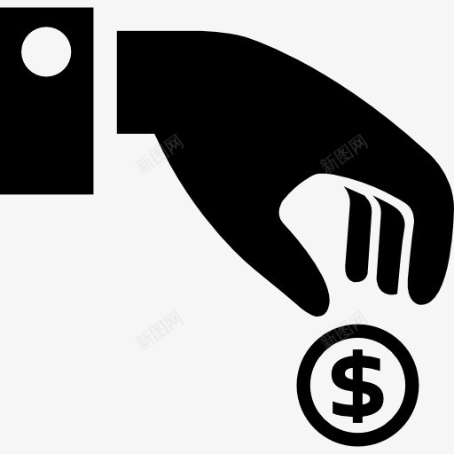 给钱图标png_新图网 https://ixintu.com 手势 生意 美元硬币 美元符号 金钱