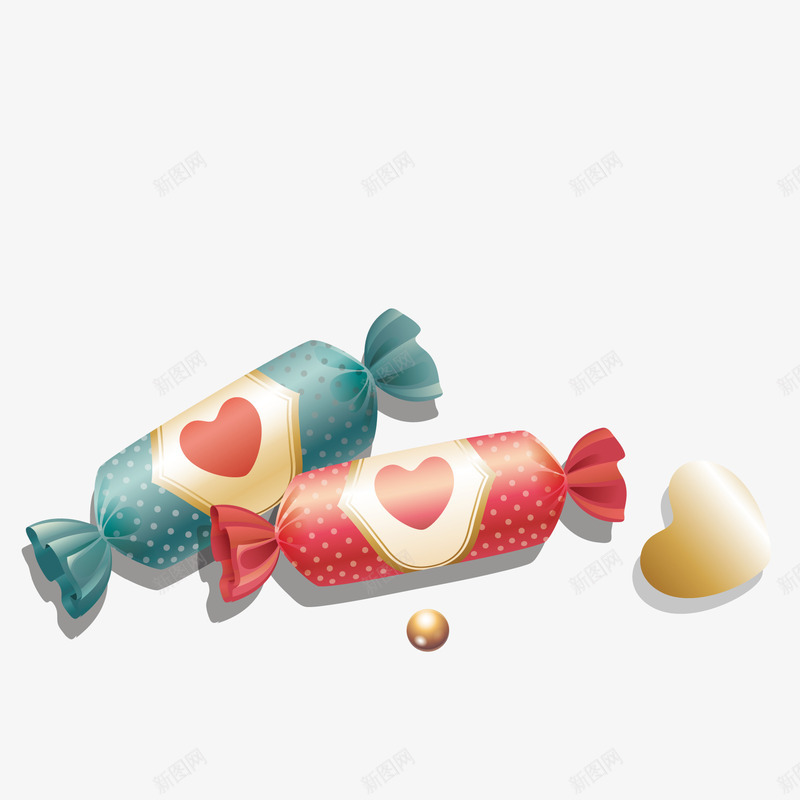 彩色糖果心形图案矢量图ai免抠素材_新图网 https://ixintu.com 图案 彩色糖果 心形 矢量图