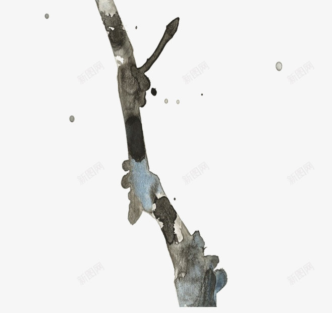 水墨画树枝png免抠素材_新图网 https://ixintu.com 中国风 小树 树枝 水墨画