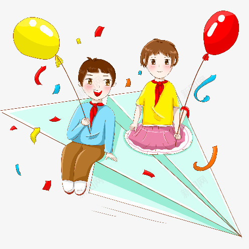 少年纸飞机卡通插画png免抠素材_新图网 https://ixintu.com 卡通 少年 插画 素材 纸飞机