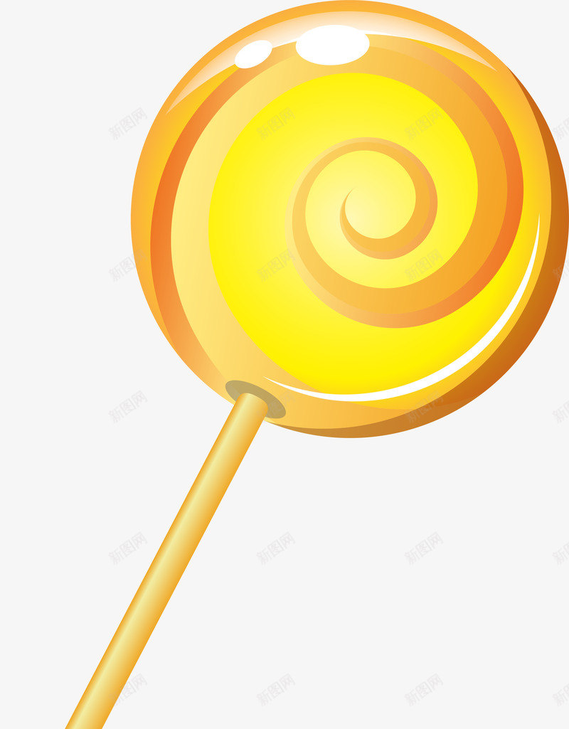 黄色卡通糖果png免抠素材_新图网 https://ixintu.com 万圣节 卡通棒棒糖 可爱 甜品 甜食 装饰图案 讨糖 黄色糖果