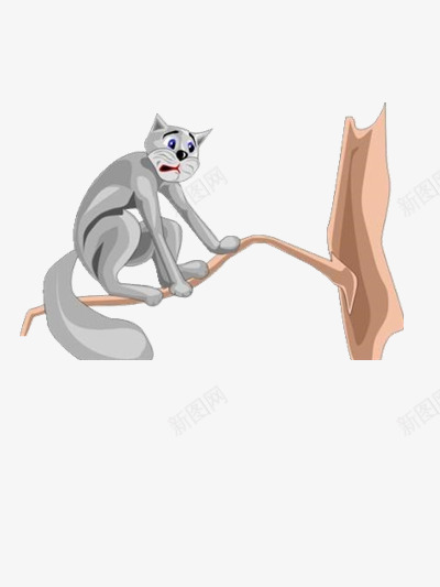 胆小的猫咪png免抠素材_新图网 https://ixintu.com 惊恐 树枝 猫咪 素材