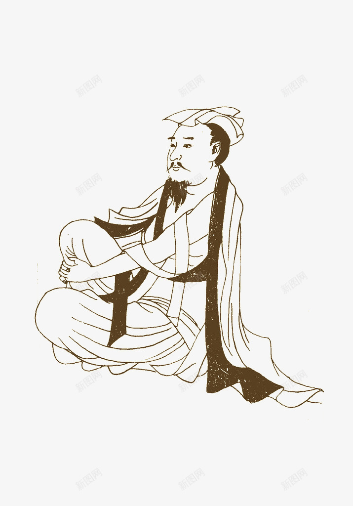 手绘古代汉服服饰png免抠素材_新图网 https://ixintu.com 古人 古代 古代服饰 大袍 宽松 手绘 服饰 汉服 男子