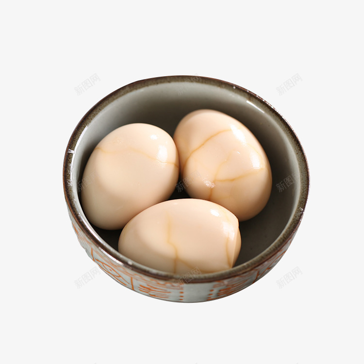 花碗里剥了壳的茶叶蛋png免抠素材_新图网 https://ixintu.com 产品实物 卤味 卤蛋 卤蛋饭 小吃 早点 茶叶蛋 鸡蛋