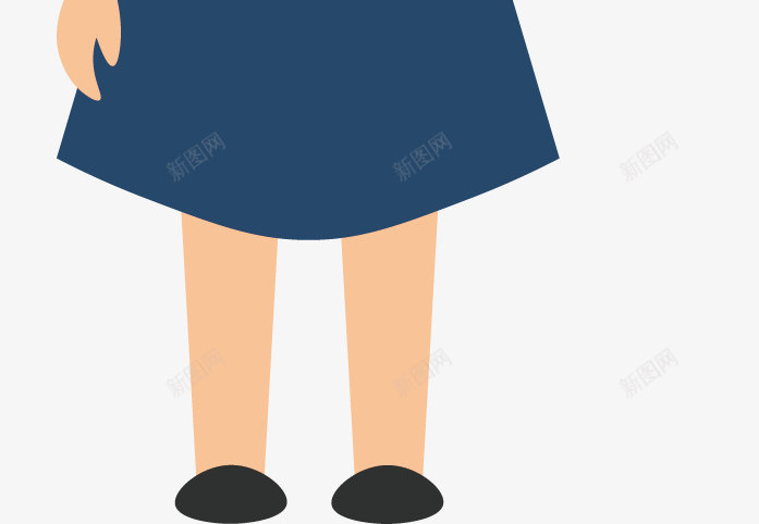 微笑女白领矢量图ai免抠素材_新图网 https://ixintu.com 卡通 图案 女生西装 手势 手绘 棕色 矢量图 短裙 职业套装 蓝色 衬衣 长头发