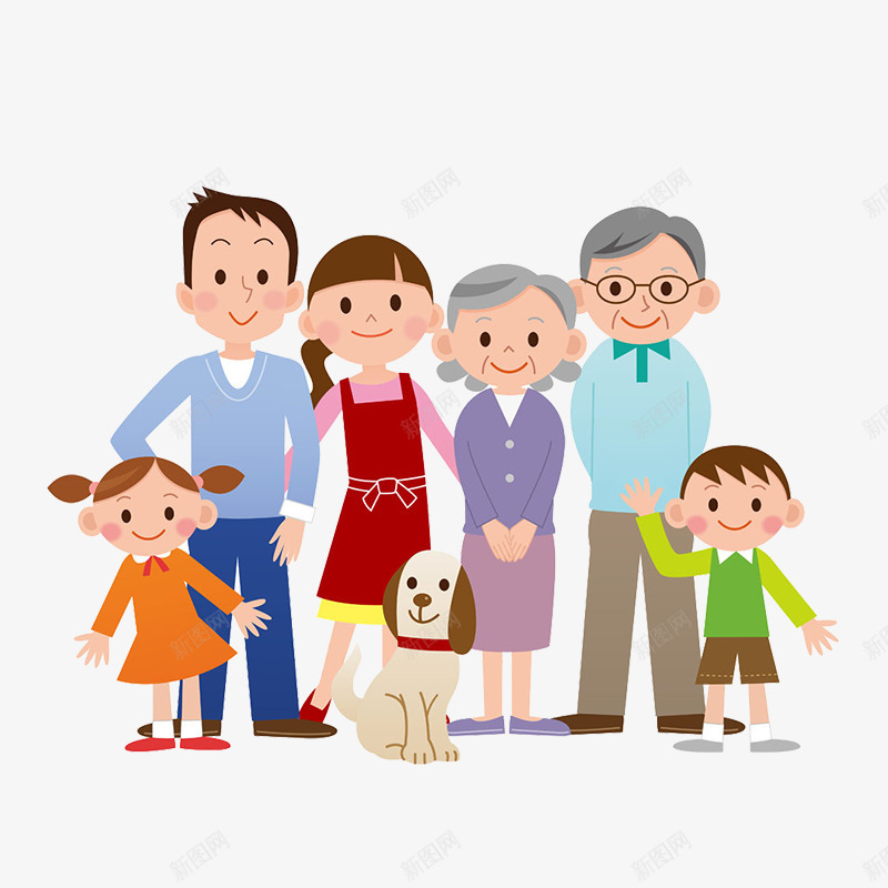 彩色家人团聚元素png免抠素材_新图网 https://ixintu.com 卡通 团聚 家人 彩色 新春 组合 老少 聚会 节日
