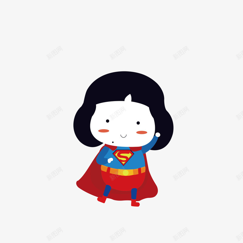 卡通做飞行手势的女超人png免抠素材_新图网 https://ixintu.com 卡通女超人 可爱女超人 胖胖超人 飞行手势