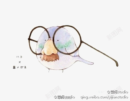 创意小鸟png免抠素材_新图网 https://ixintu.com 卡通 小鸟 手绘 插画 文艺 清新 眼镜
