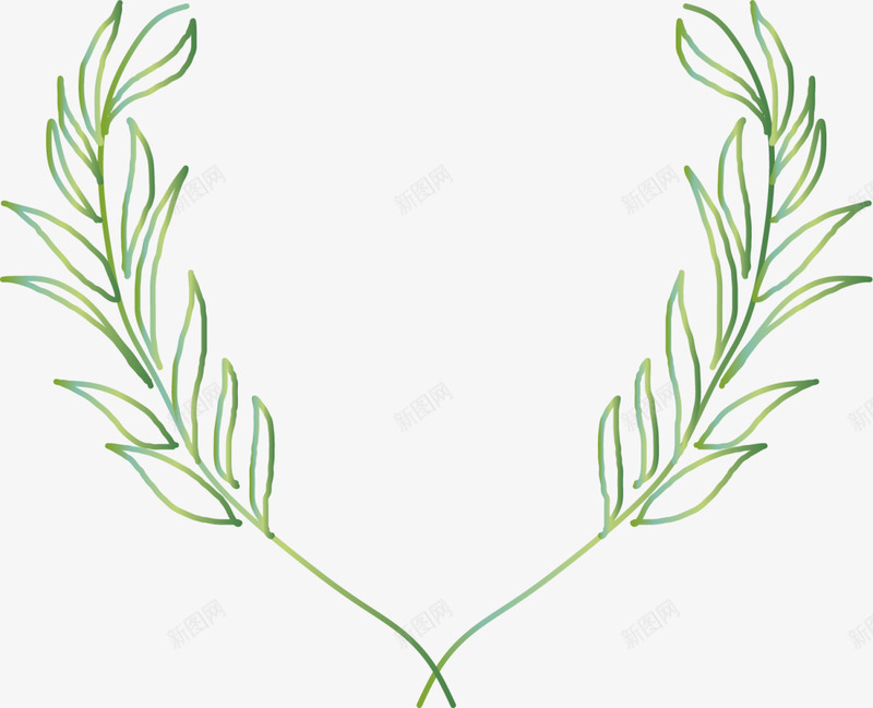 绿色线条春季植物框架png免抠素材_新图网 https://ixintu.com 春天 春季 春日 枝条 树枝 树枝框架 植物 自然