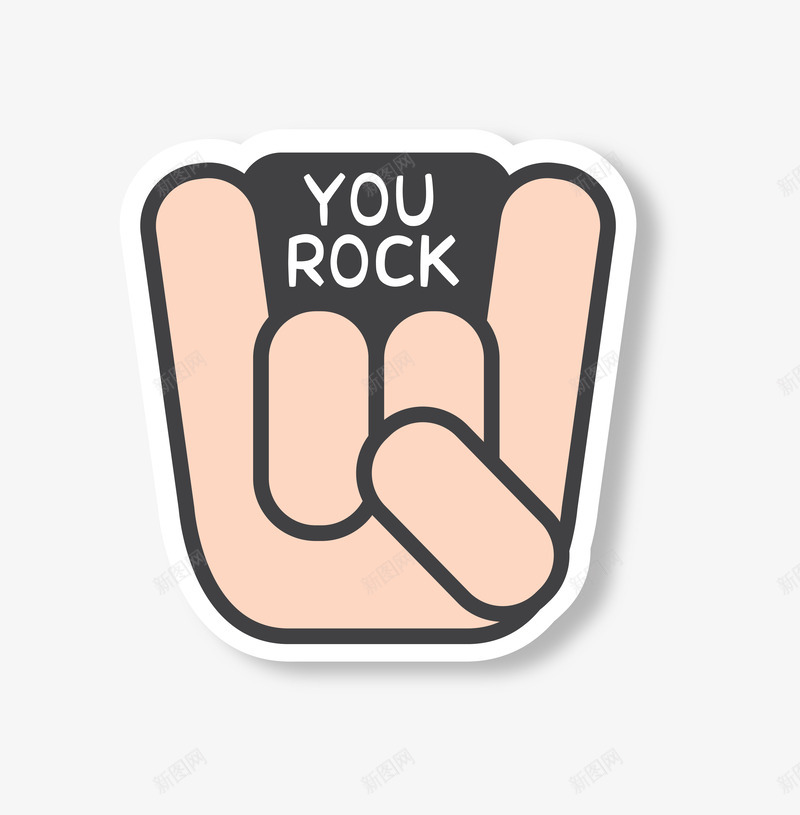 卡通摇滚手势png免抠素材_新图网 https://ixintu.com rock you 卡通可爱 手势 摇滚 潮流手势 矢量图案 粉色 贴纸