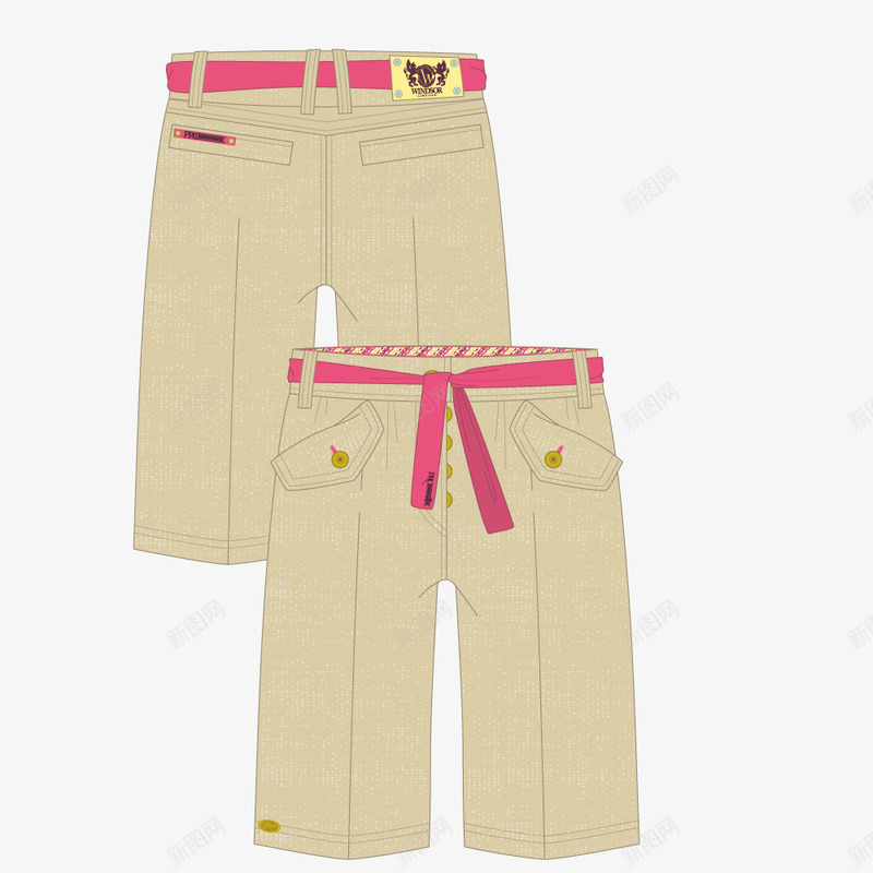 夏季男装短裤png免抠素材_新图网 https://ixintu.com 手绘 服装设计 款式图 版型 裤子 裤装