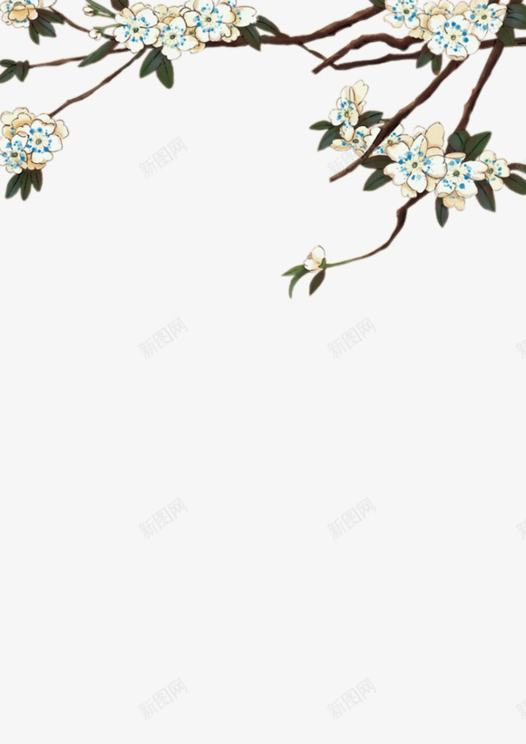 手绘桃花黑色花枝桃树枝png免抠素材_新图网 https://ixintu.com 手绘 树枝 桃花 花枝 黑色