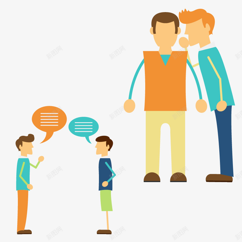 交谈人物组合png免抠素材_新图网 https://ixintu.com 人物组合 简单矢量人物